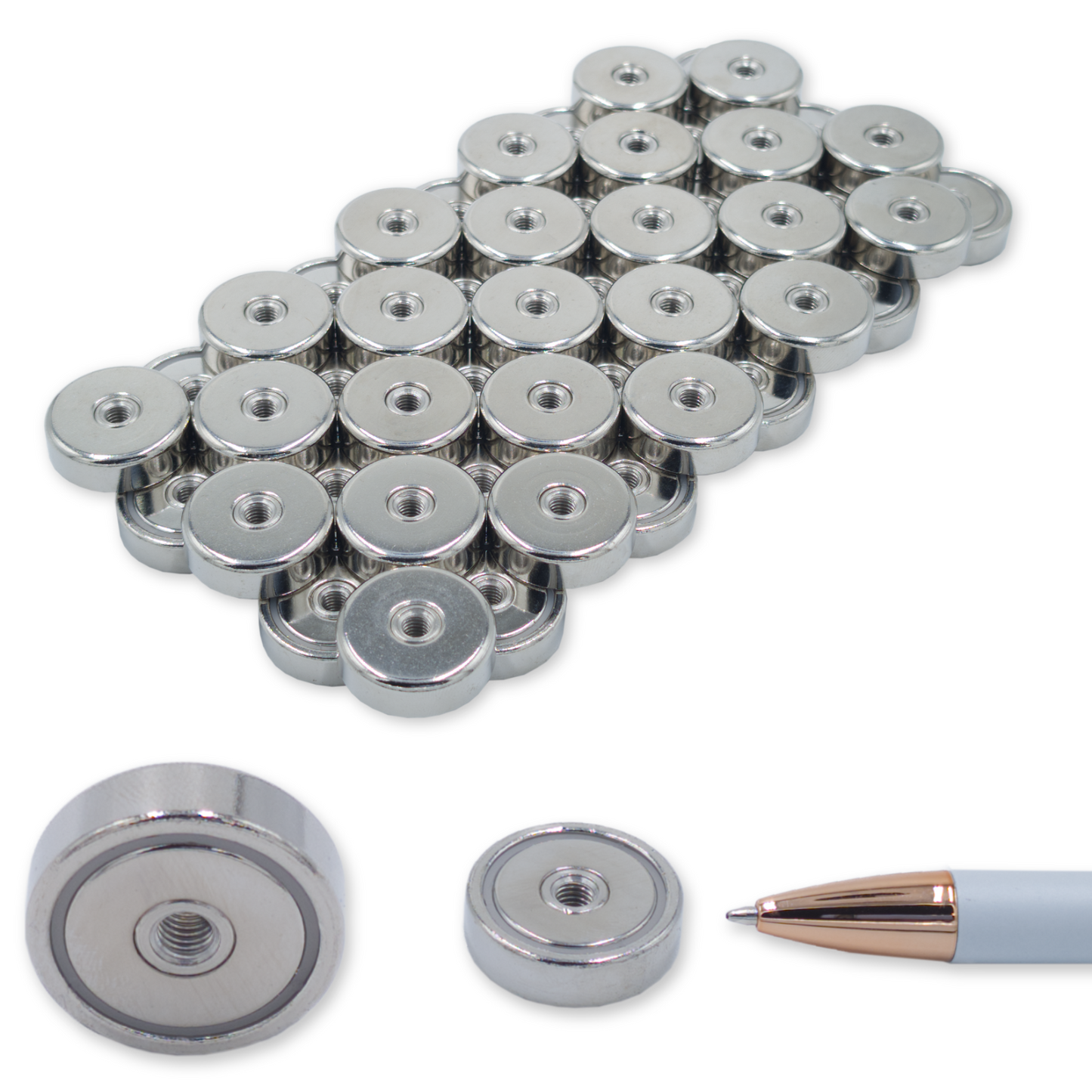 Neodym Topfmagnet M5 N40 Ø25x7mm | 2-10 Stück