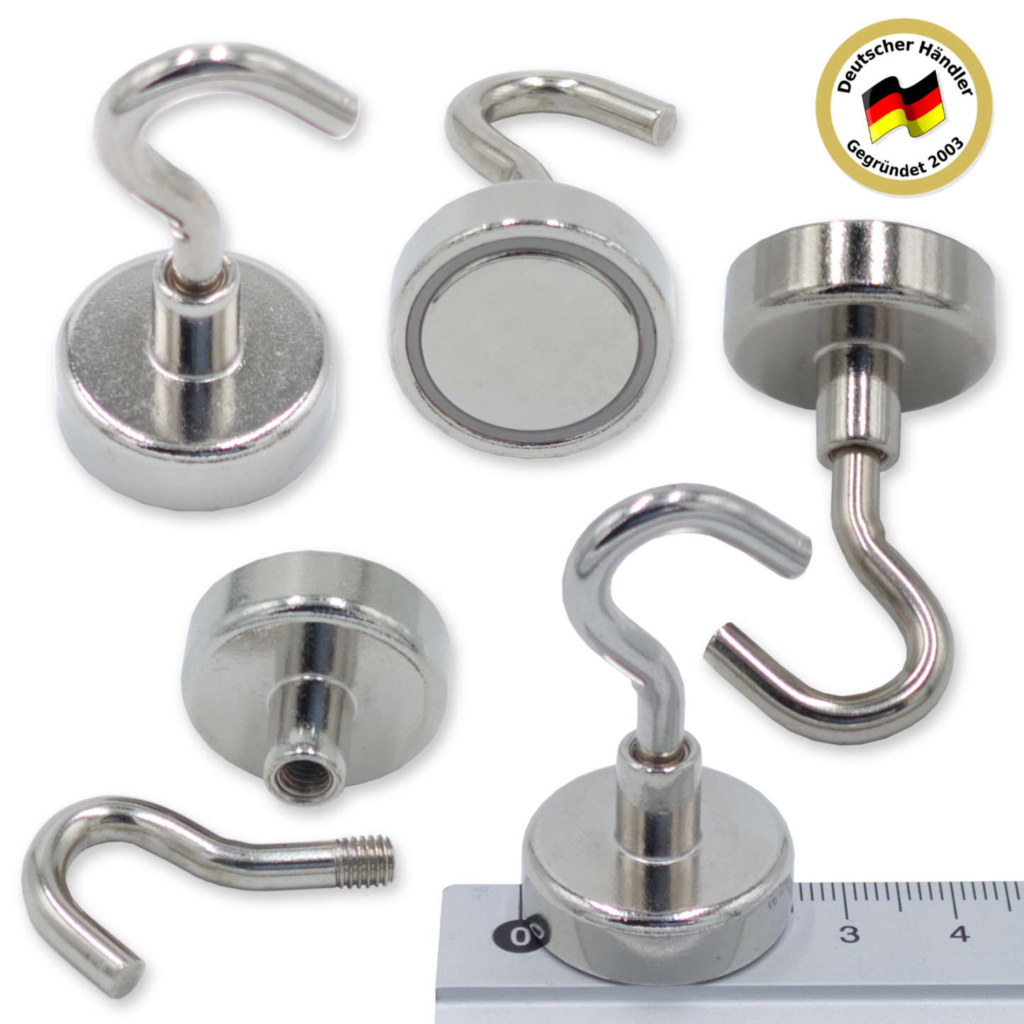 Neodym Hakenmagnet offen Ø25mm N42 | 1-10 Stück