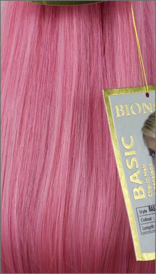 Clip-in Haar Extensions mit Echthaar, Pink, BASIC von BIONORA, 43/53/63cm, 70/80/90 Gr.