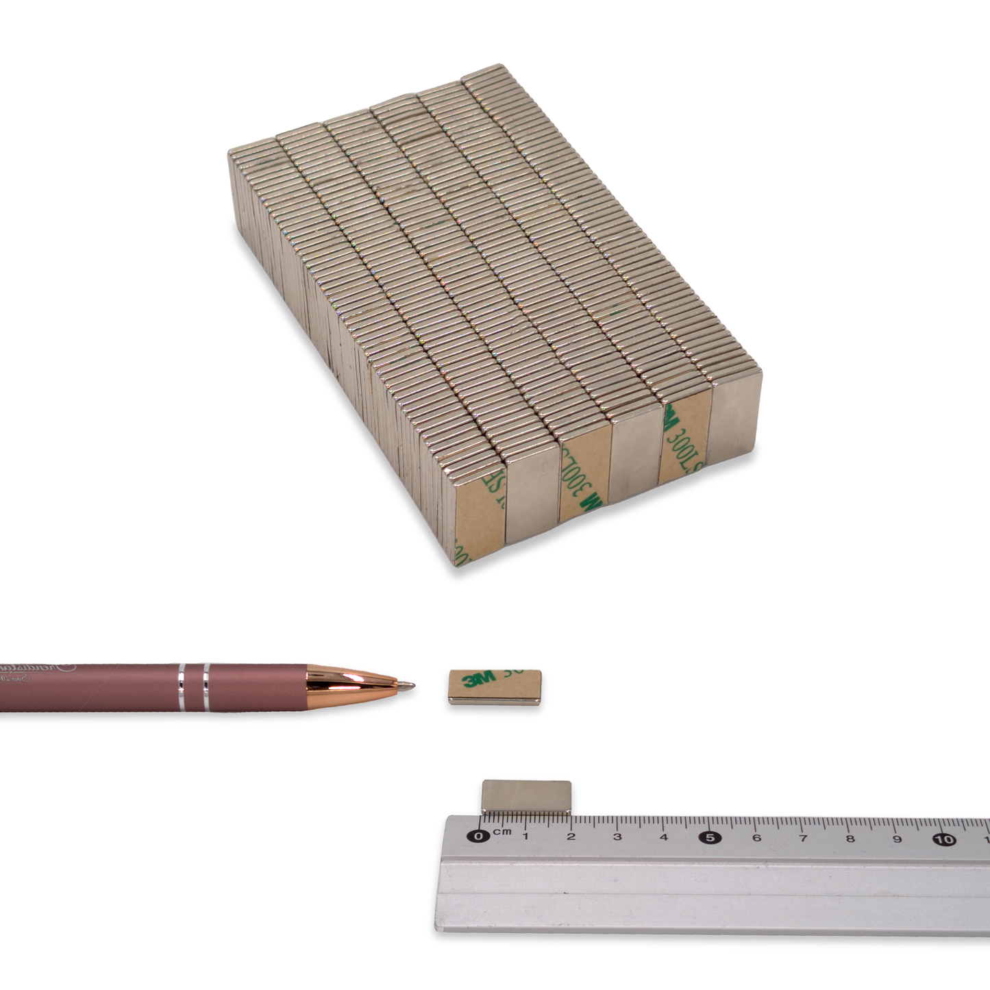 Trendisland Neodym Blockmagnet N52 selbstklebend 20×10×1,5 mm