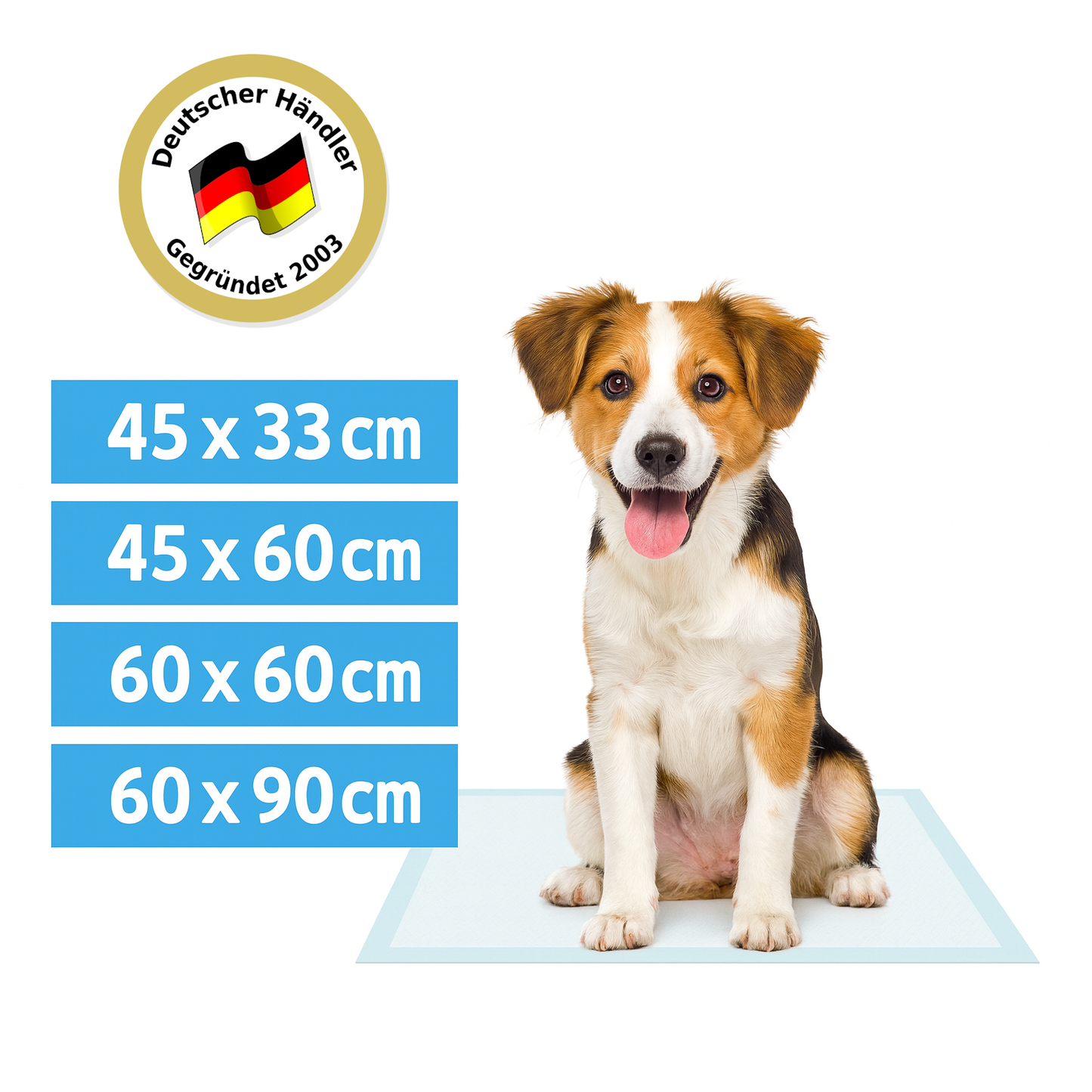 Hunde Trainingspads 45×60 cm – Saugstarke Inkontinenzunterlagen