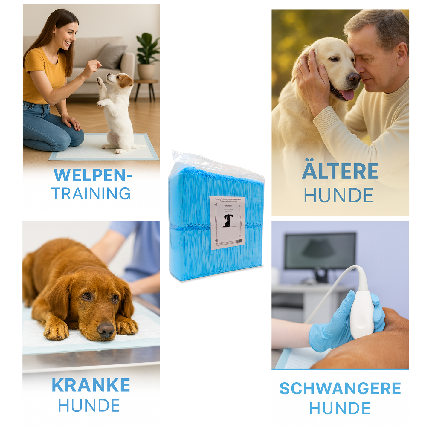 Hunde Trainingspads 45×60 cm – Saugstarke Inkontinenzunterlagen