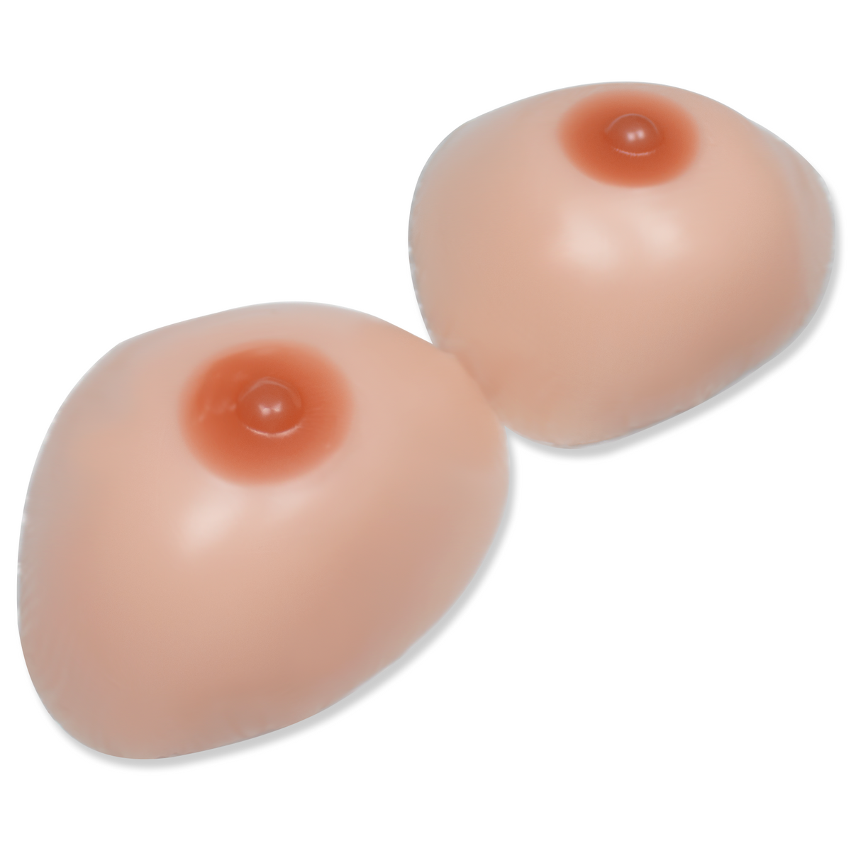 Silikonbrüste in Dreiecksform, mit Haftschicht & farbige Nippel, Typ T3 - Cup B - 400g