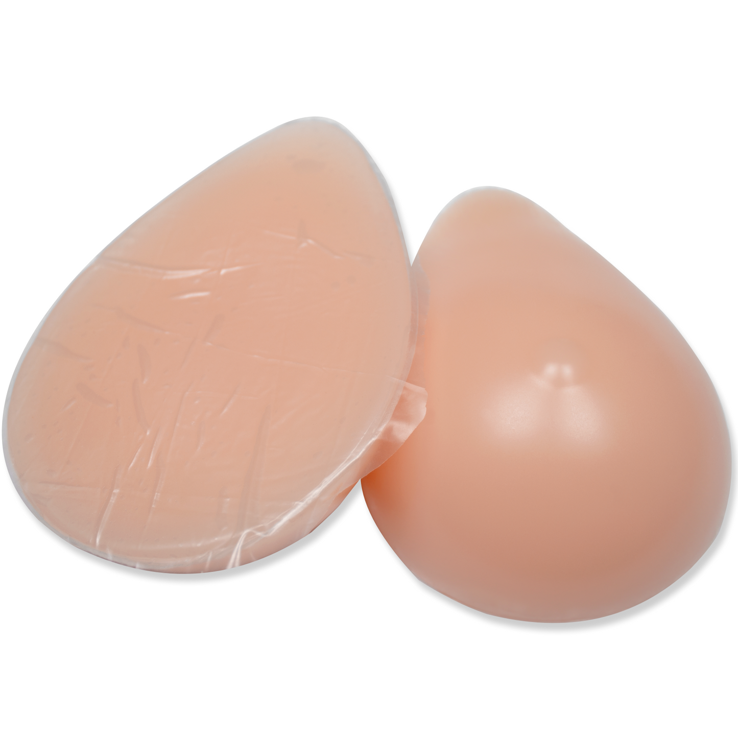 Silikonbrüste in Tropfenform, mit Haftschicht, farblose Nippel, Typ T1