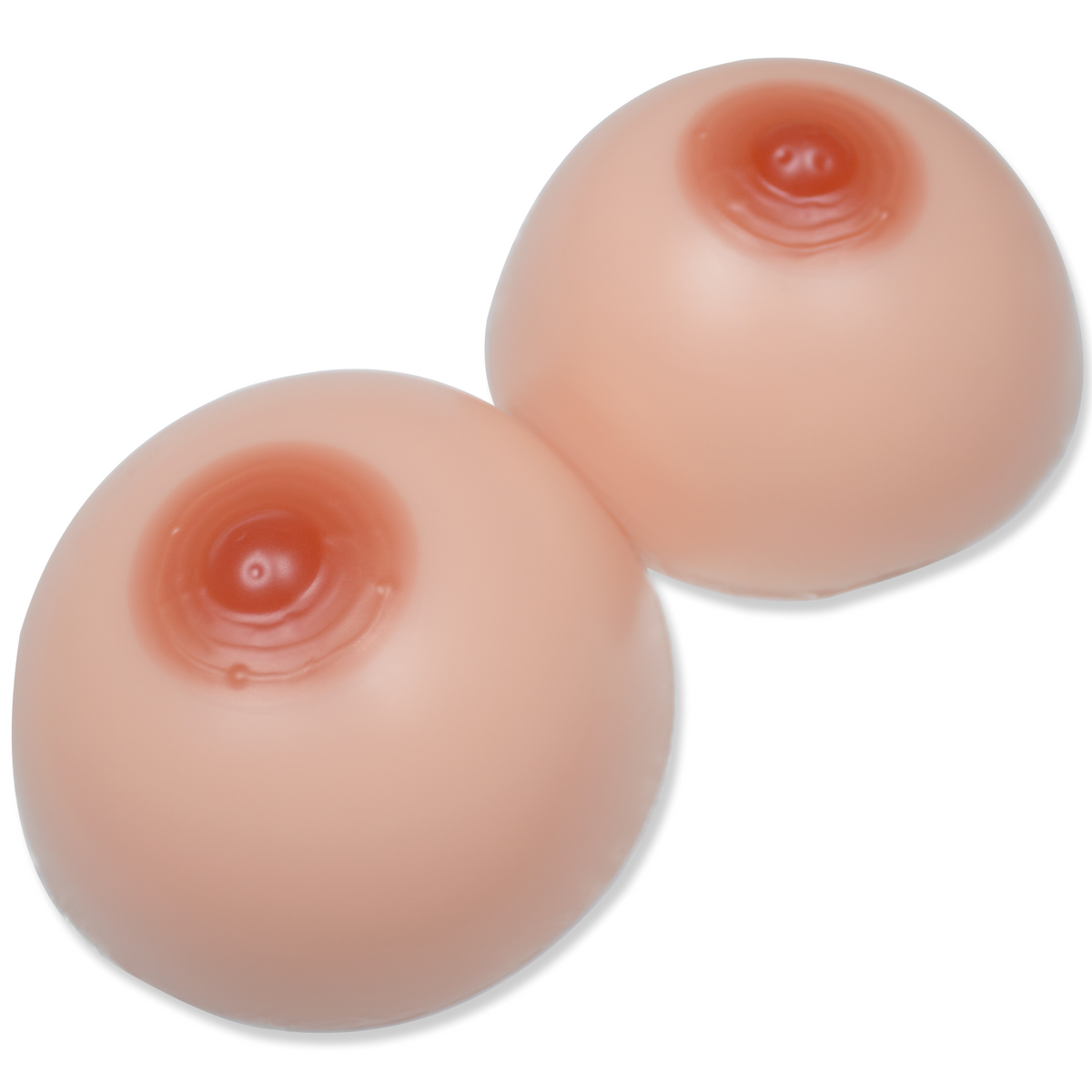 Silikonbrüste in Rundform, mit Haftschicht & farbige Nippel, Typ T2 - Cup B - 600g