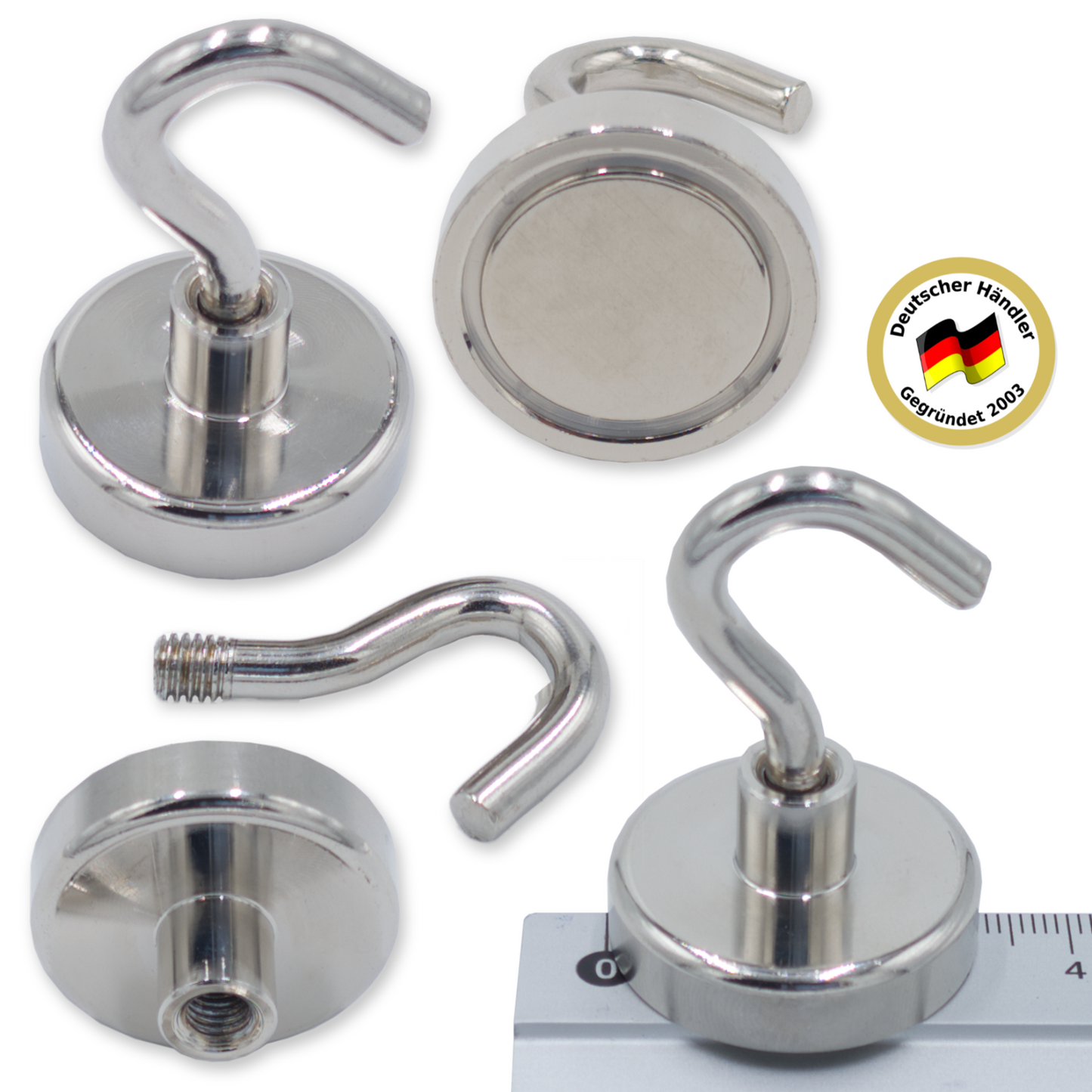 Neodym Hakenmagnet offen Ø32mm N42 | 1-10 Stück