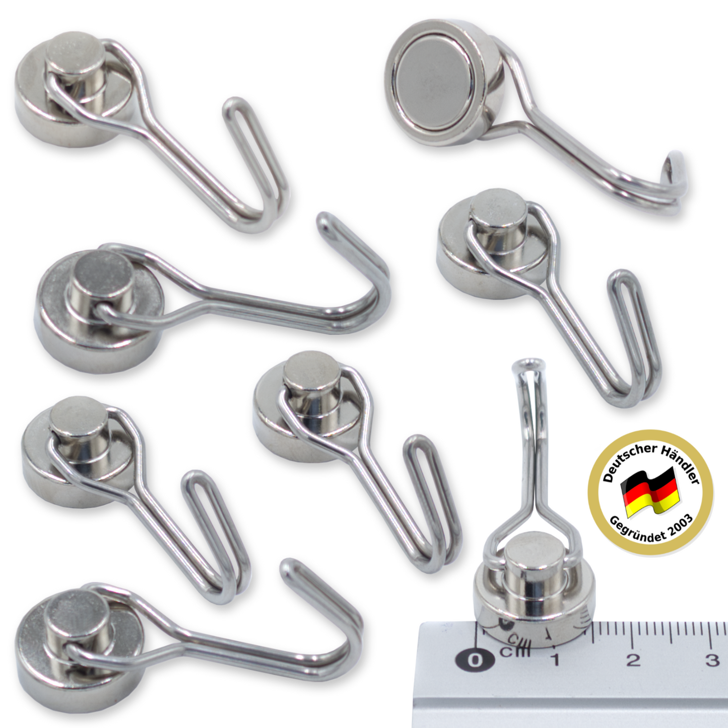 Neodym Hakenmagnet drehbar Ø15mm N52 | 1-10 Stück