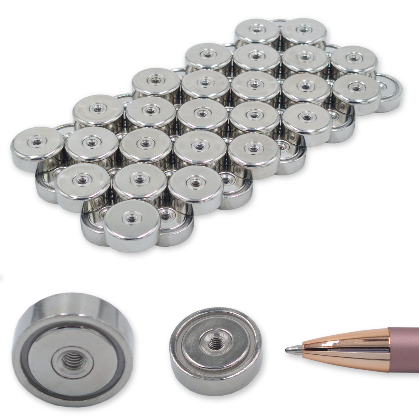 Neodym Topfmagnet M4 N40 Ø20x6mm | 2-10 Stück