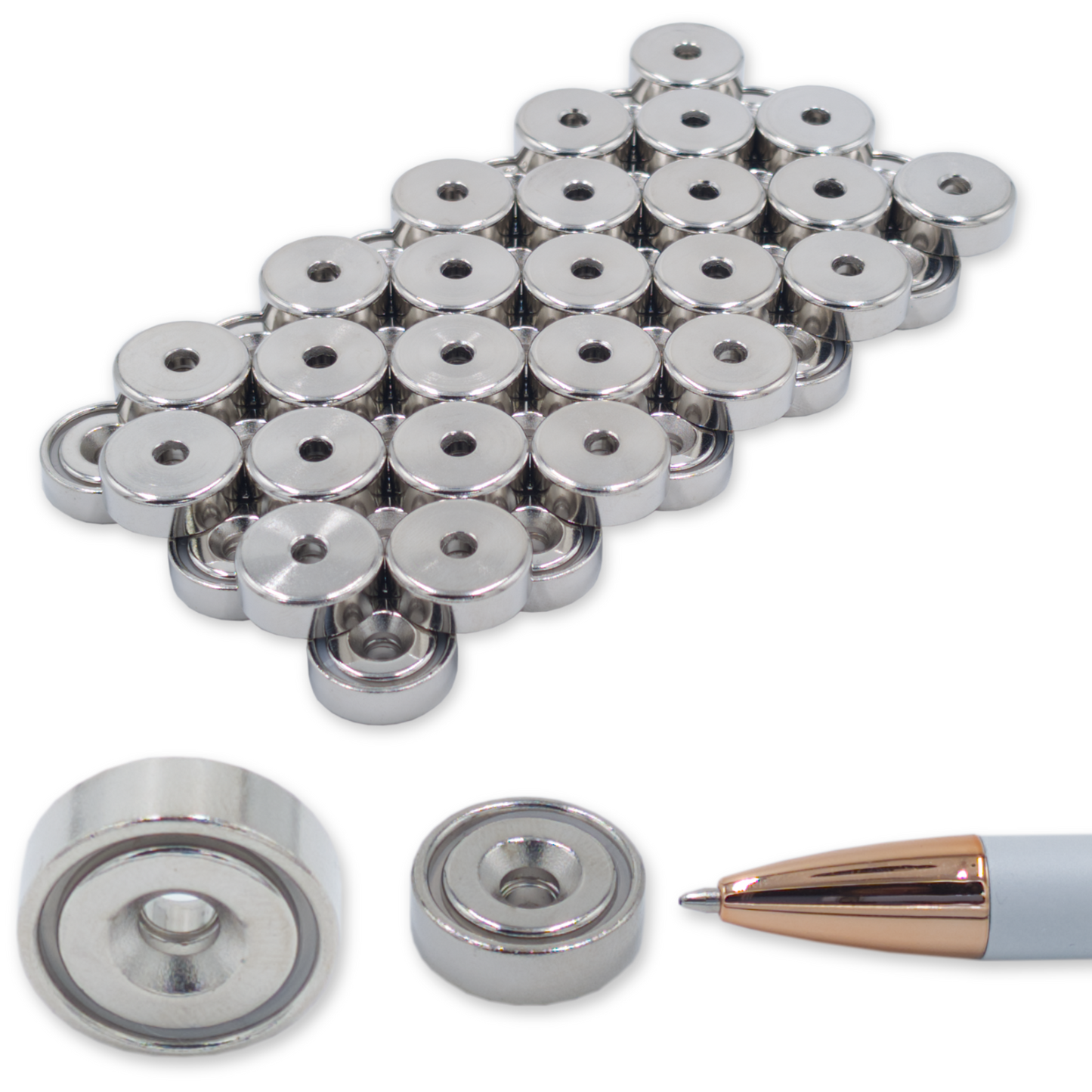 Neodym Topfmagnet N40 Ø20x7mm ohne Gewinde | 2-10 Stück