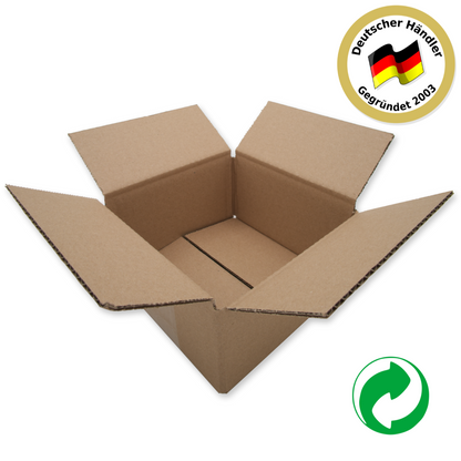 Braune Faltkartons 150 x 150 x 80mm 1.2 B-Welle 1-wellig Versandkarton 15x15x8cm