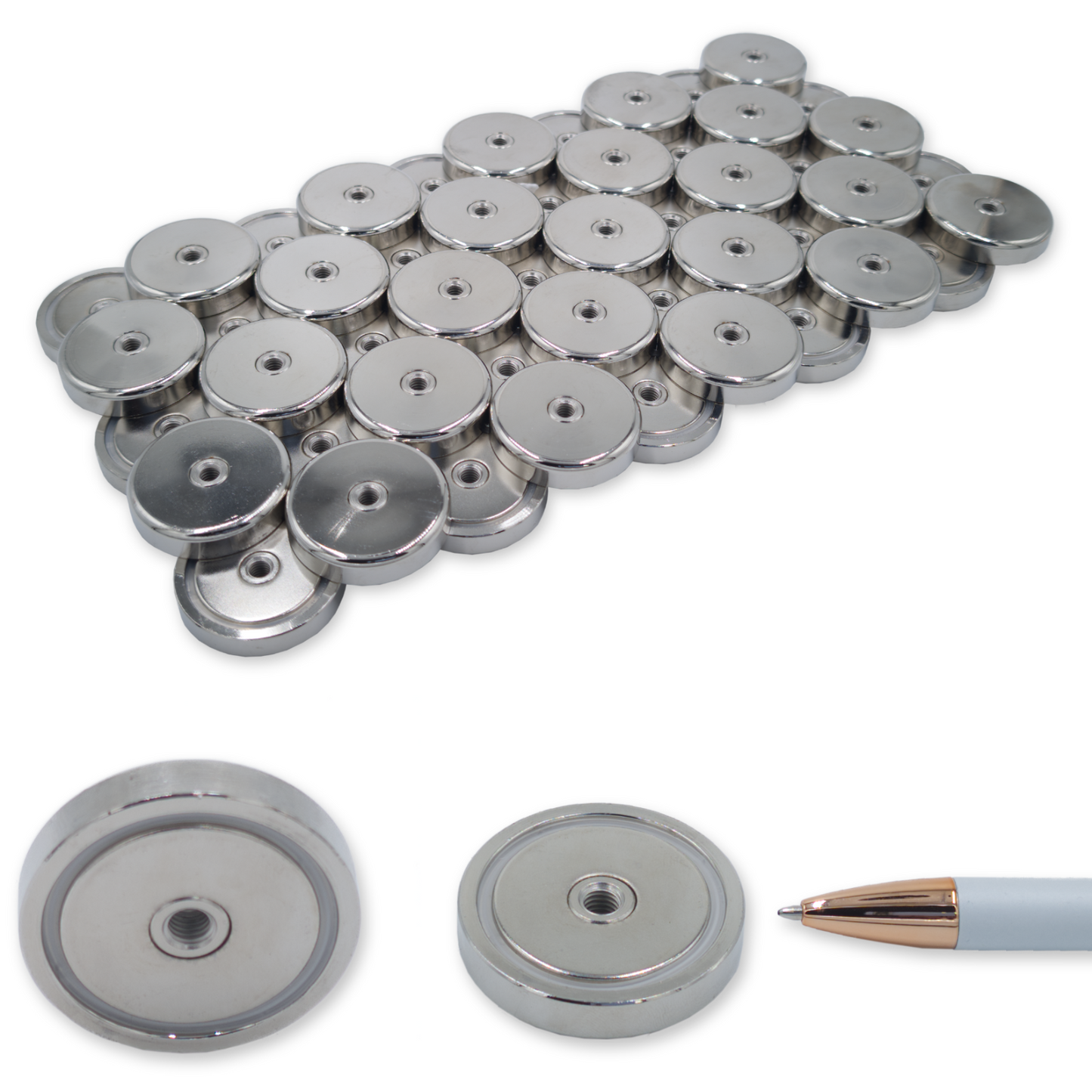Neodym Topfmagnet M6 N40 Ø42x9mm | 2-10 Stück