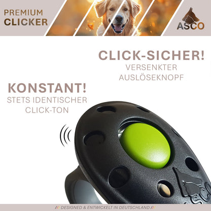 ASCO Finger Clicker – Clickertraining Premium Klicker für Hunde, Katzen, Pferde