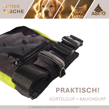 ASCO Futterbeutel mit Einhand-Schnappverschluss, Leckerlibeutel 20x20 cm, QuickTouch Leckerlietasche