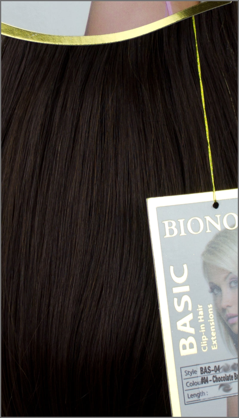Clip-in Haar Extensions, BIONORA BASIC, #04, Schokobraun, 43/53/63cm, 70/80/90 Gramm