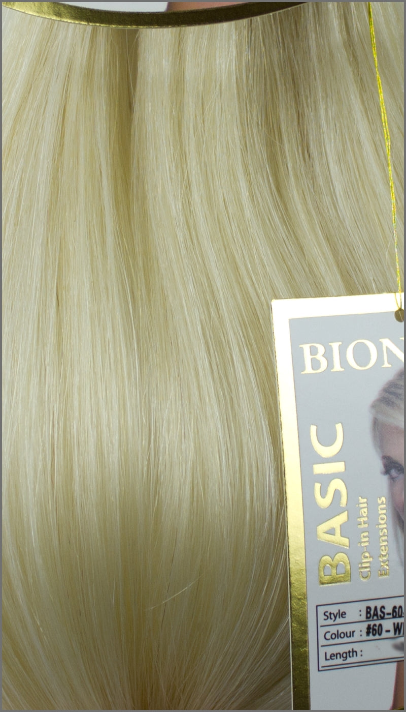 Clip-in Haar Extensions, BIONORA BASIC, #60, Weißblond, 43/53/63cm, 70/80/90 Gramm