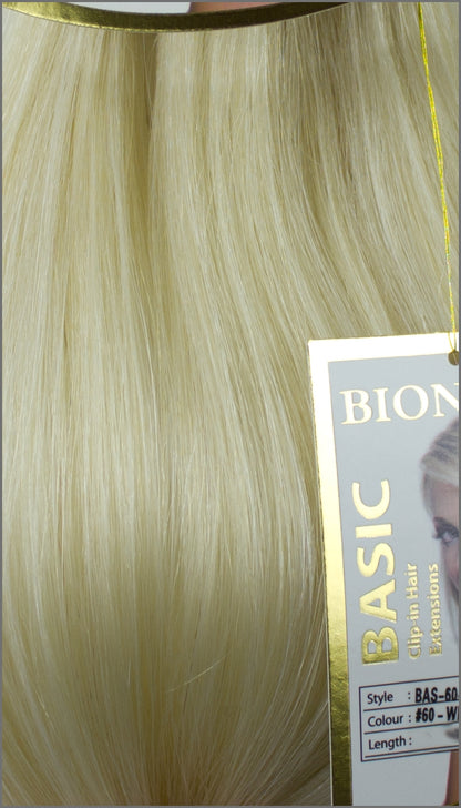 Clip-in Haar Extensions, BIONORA BASIC, #60, Weißblond, 43/53/63cm, 70/80/90 Gramm