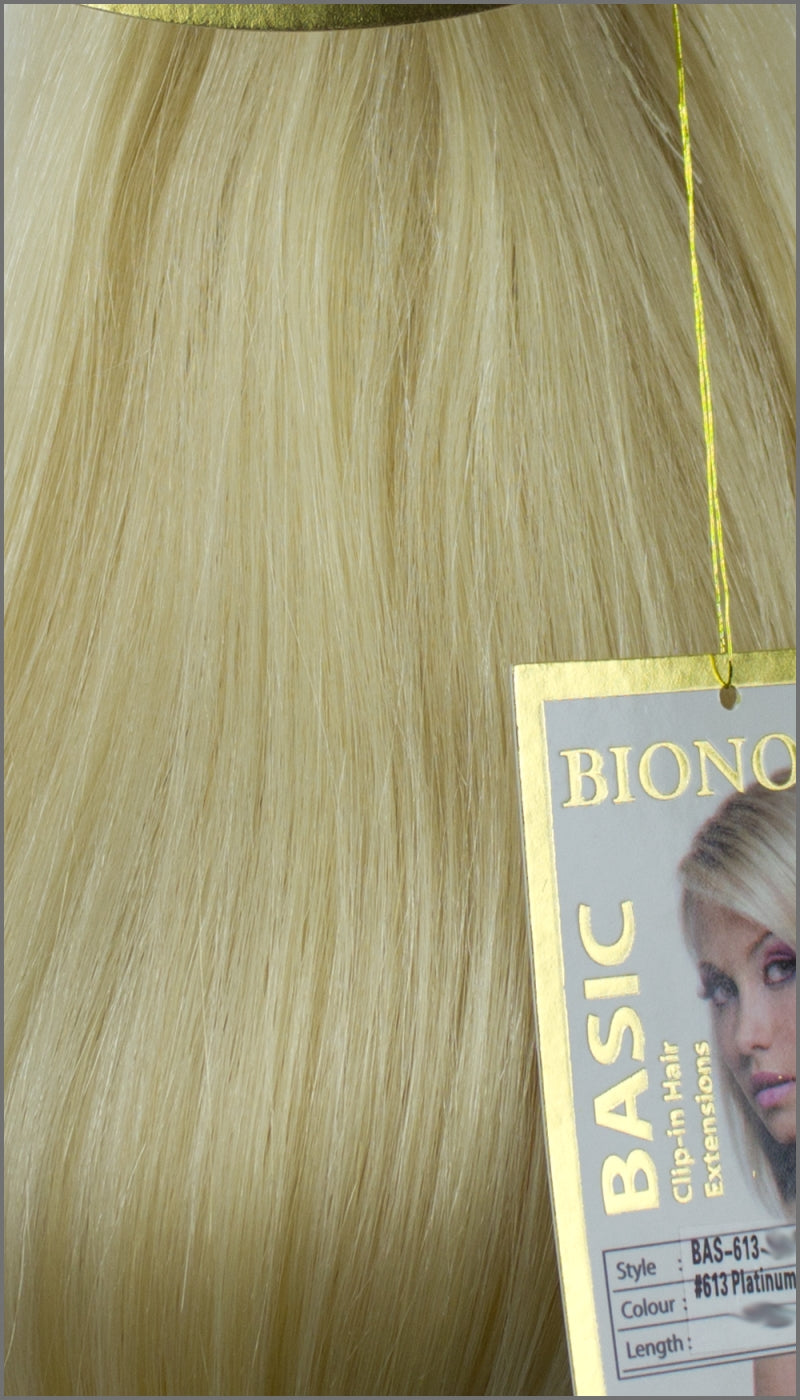 Clip-in Haar Extensions, BIONORA BASIC, #613, Platinblond, 43/53/63cm, 70/80/90 Gramm