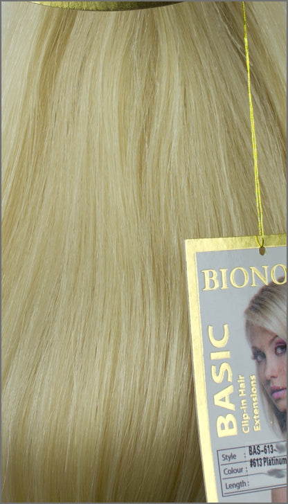 Clip-in Haar Extensions, BIONORA BASIC, #613, Platinblond, 43/53/63cm, 70/80/90 Gramm