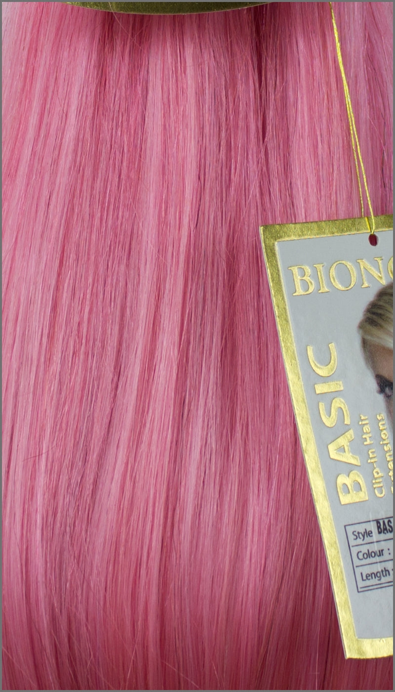 Clip-in Haar Extensions mit Echthaar, Pink, BASIC von BIONORA, 43/53/63cm, 70/80/90 Gr.