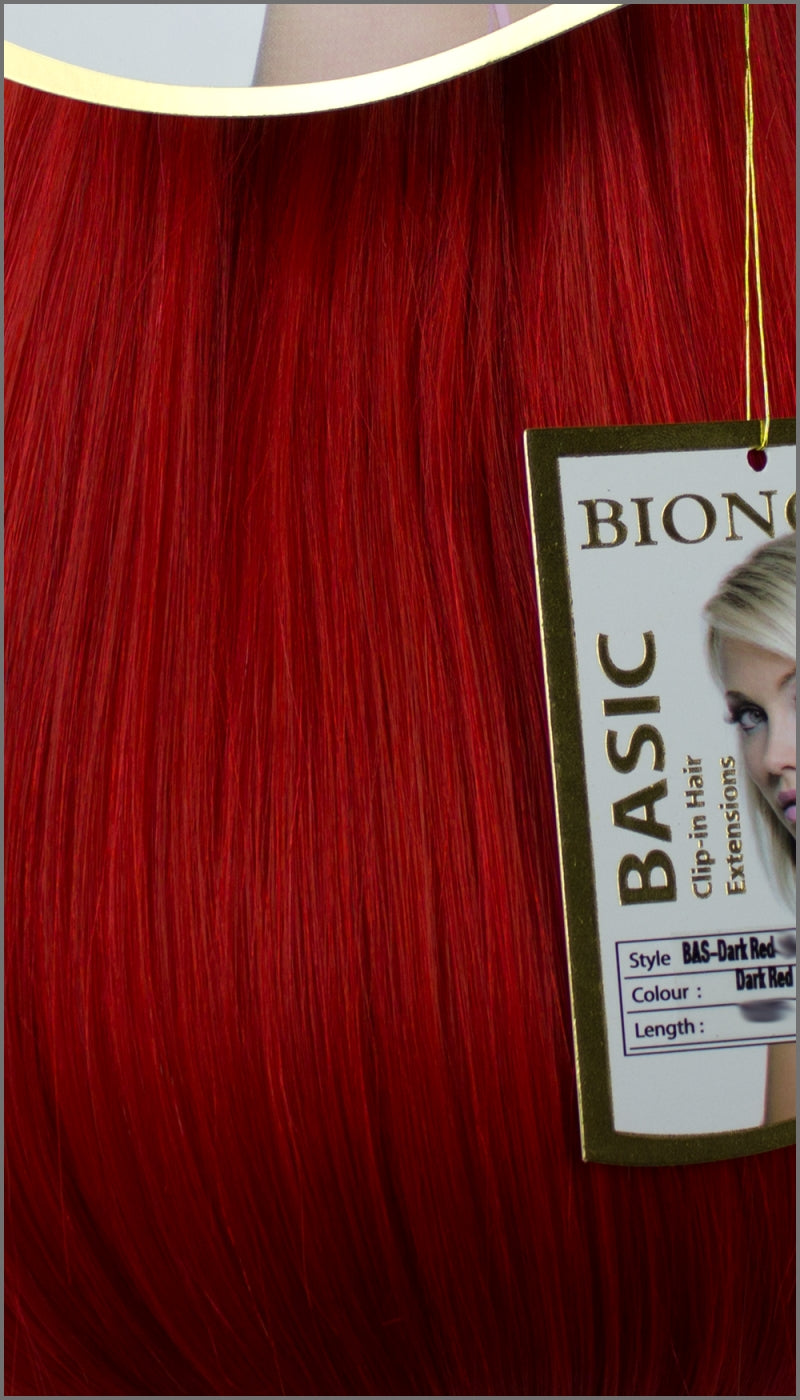 Clip-in Haar Extensions mit Echthaar, Rot, BASIC von BIONORA, 43/53/63cm, 70/80/90 Gr.