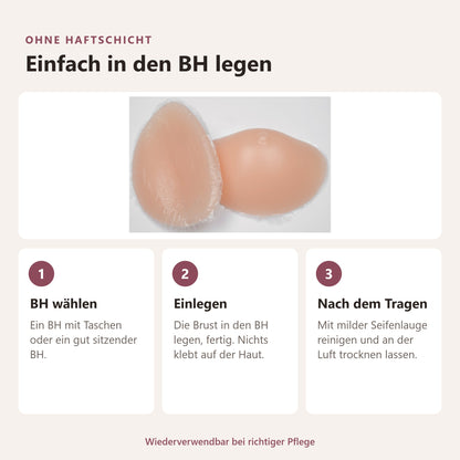 BIONORA Kleine BH-Einlagen in Cup A: Ohne haftschicht, Einfach in den BH legen: BH wählen, Einlegen, Nach dem Tragen