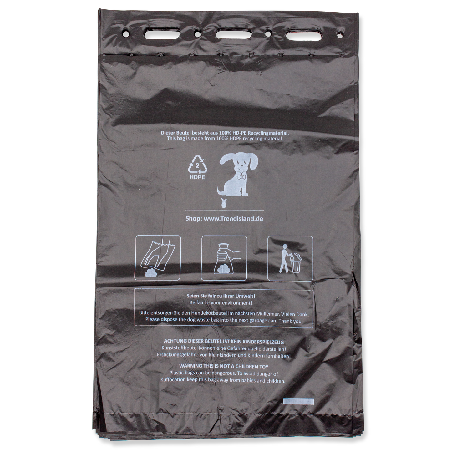 100 Stück schwarze Hundekotbeutel 21×31,5 cm – Reißfest, blickdicht & umweltfreundlich