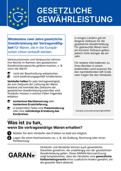 EU notice on the legal guarantee of conformity