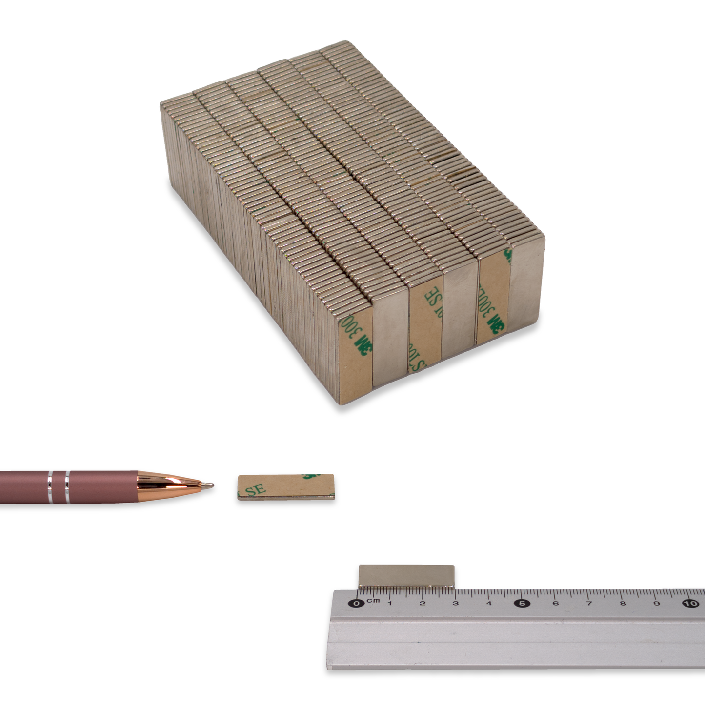 Trendisland Neodym Blockmagnet N52 30x10x1,5 mm selbstklebend