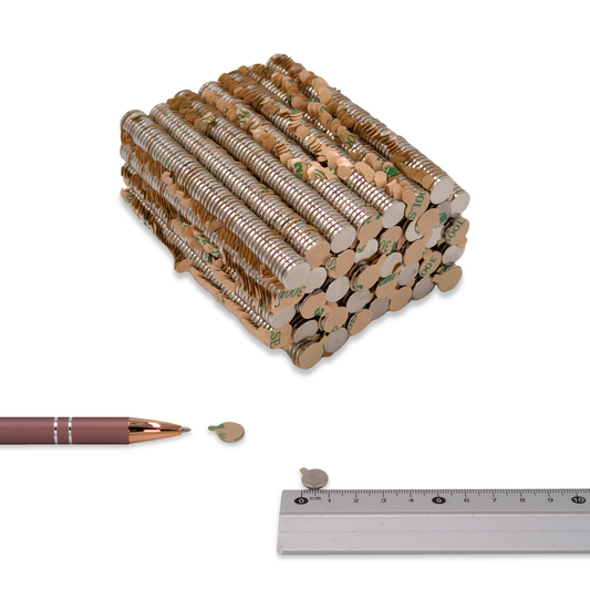 Neodym-Scheibenmagnet selbstklebend 10×1,5 mm N52 – stark