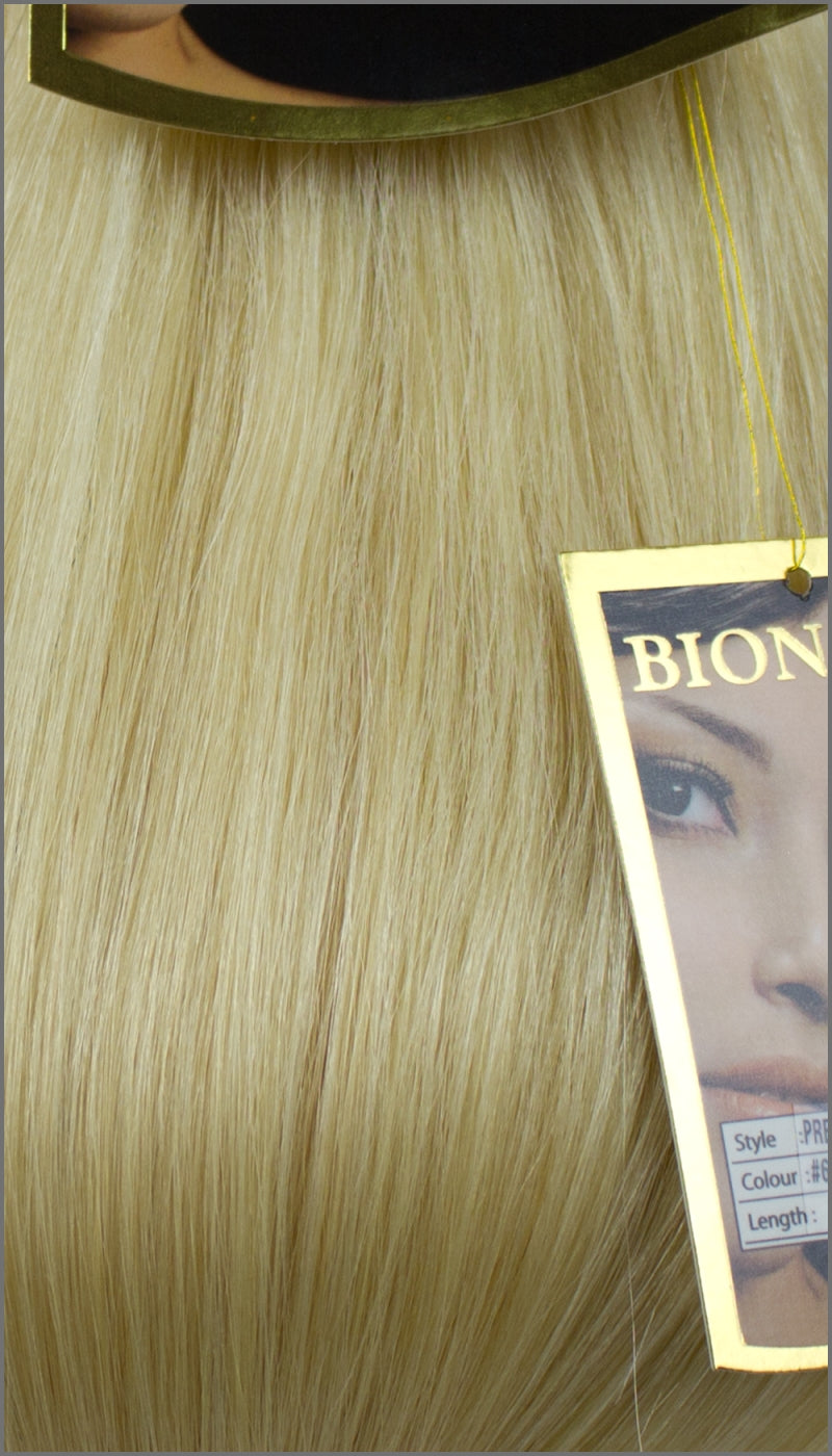 Clip-in 100% Remy Echthaar Extensions, BIONORA PREMIUM, #60, Weißblond, 40 50 60 (+) cm, 100/110/120Gr.